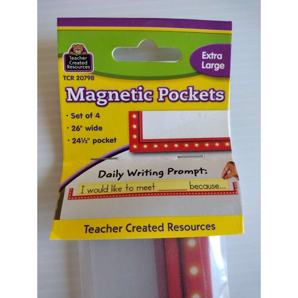 Teacher‎ Created Resources Magnetic Pockets (Set of 4) Red Border 26 " Wide